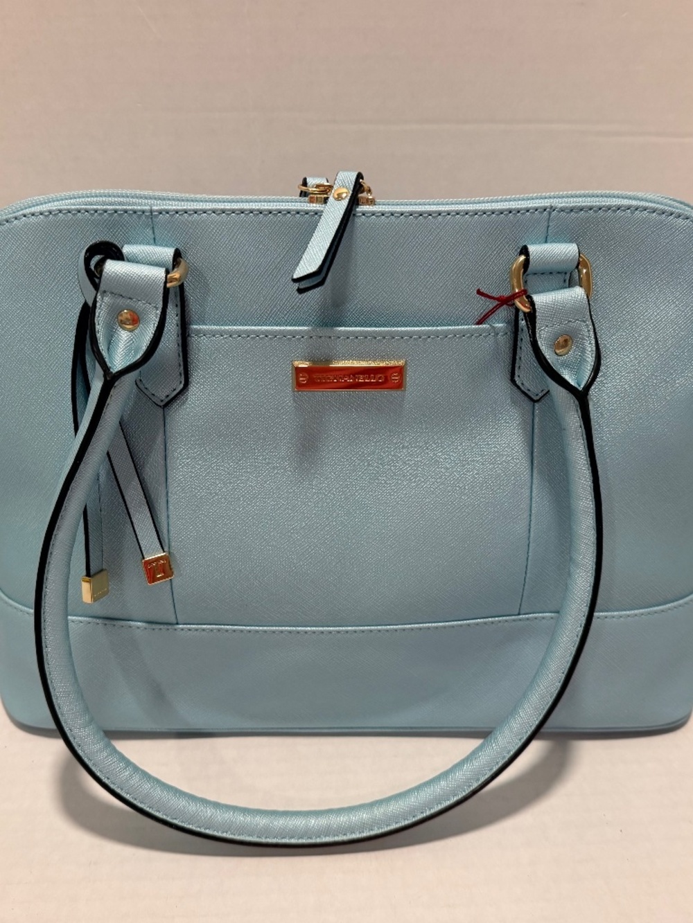 Tignanello Light Blue Leather Satchel Purse